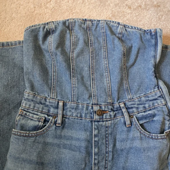 Classic Blue Strapless Denim Jean Jumper - Picture 2 of 5